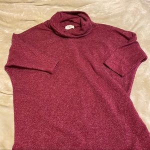 Everly maroon cowl neck turtle next size medium
